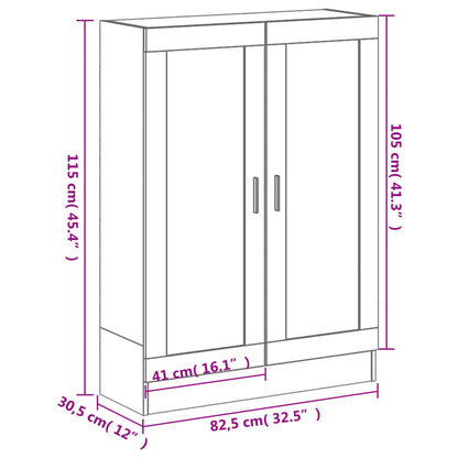 Libreria Rovere Fumo 82,5x30,5x115 cm in Legno Multistrato