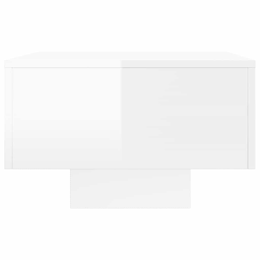 Tavolino Salotto Bianco Lucido 100x49,5x31 cm Legno Multistrato