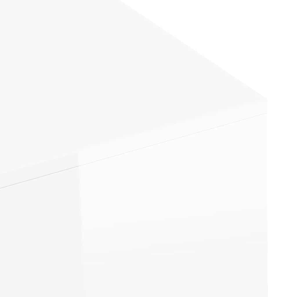 Tavolino Salotto Bianco Lucido 100x49,5x31 cm Legno Multistrato