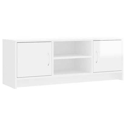Mobile Porta TV Bianco Lucido 102x30x37,5 cm Legno Multistrato - homemem39