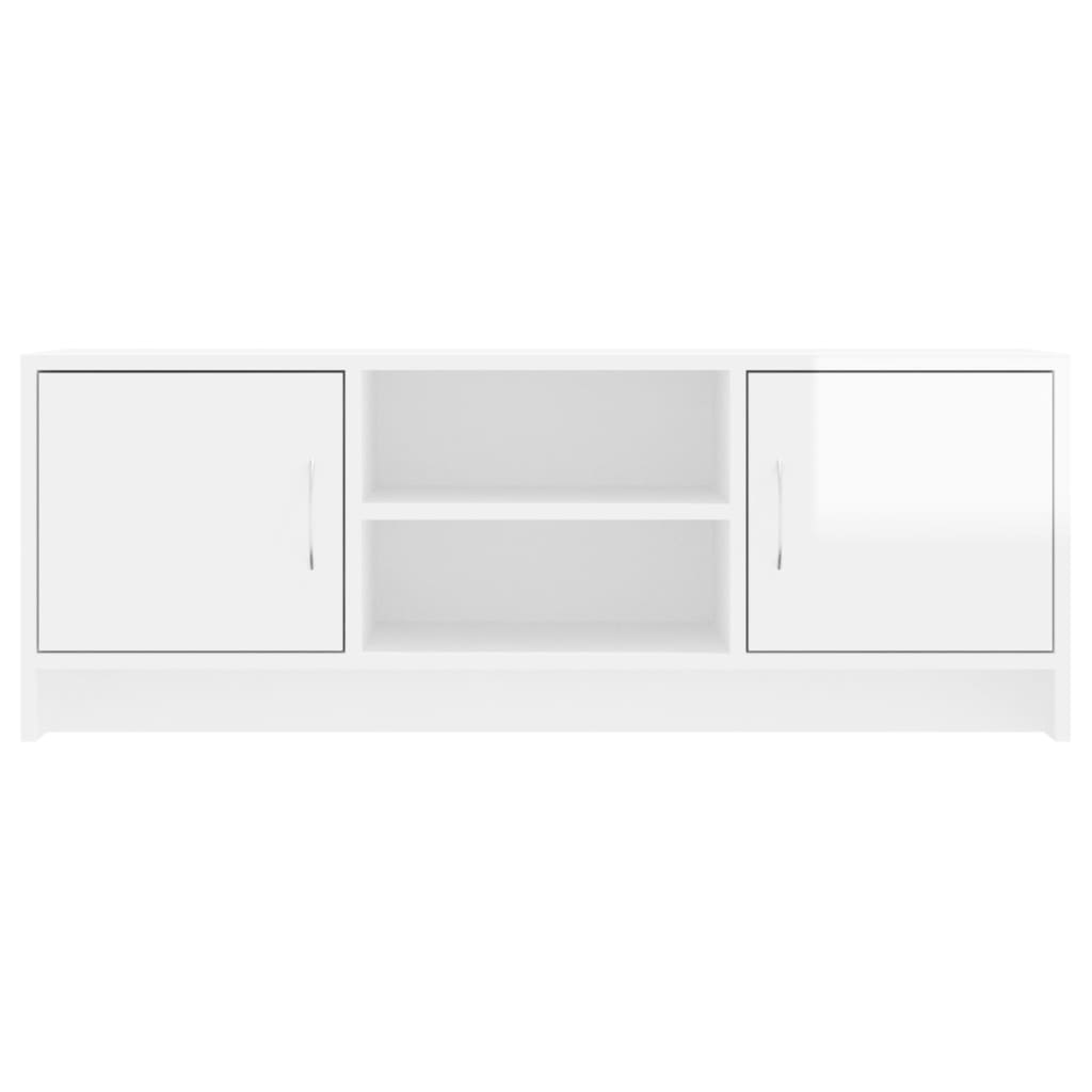 Mobile Porta TV Bianco Lucido 102x30x37,5 cm Legno Multistrato - homemem39