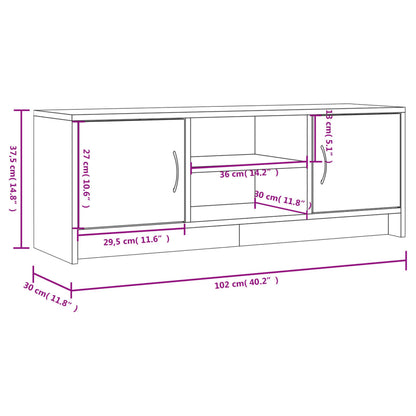 Mobile per TV Rovere Sonoma 102x30x37,5 cm Legno Multistrato