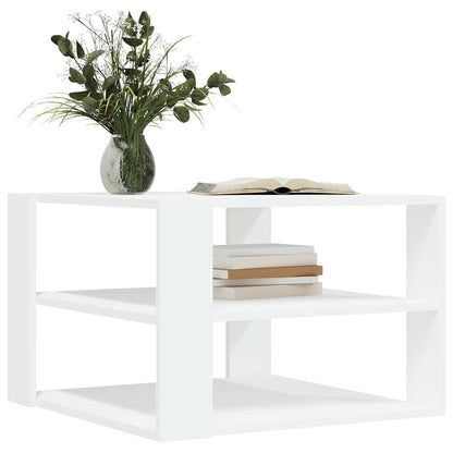 Tavolino da Salotto Bianco 58x58x40 cm in Legno Multistrato