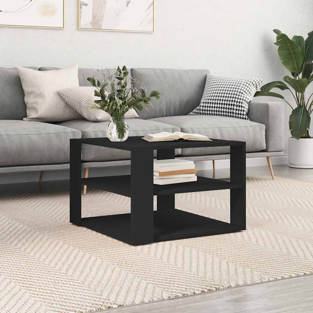 Tavolino da Salotto Nero 58x58x40 cm in Legno Multistrato | homemem39