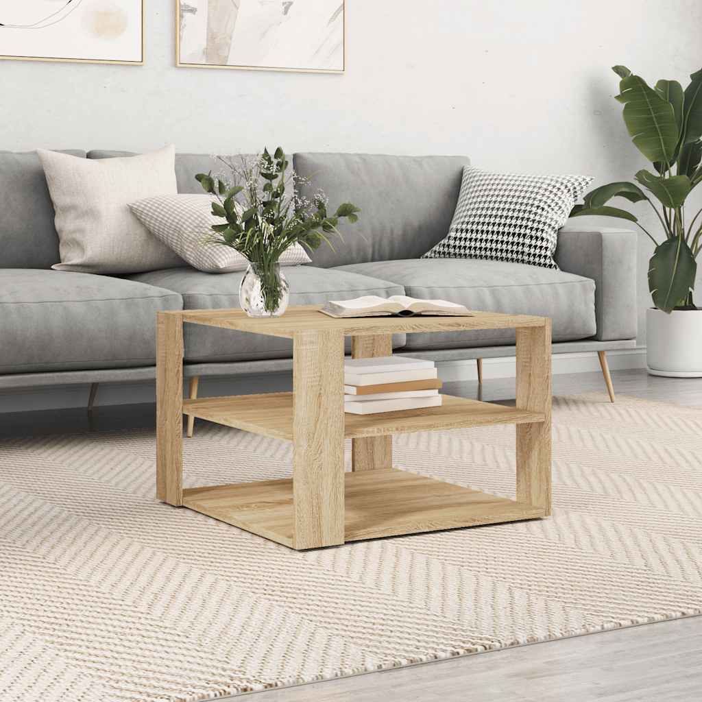 Tavolino Salotto Rovere Sonoma 58x58x40cm Legno Multistrato