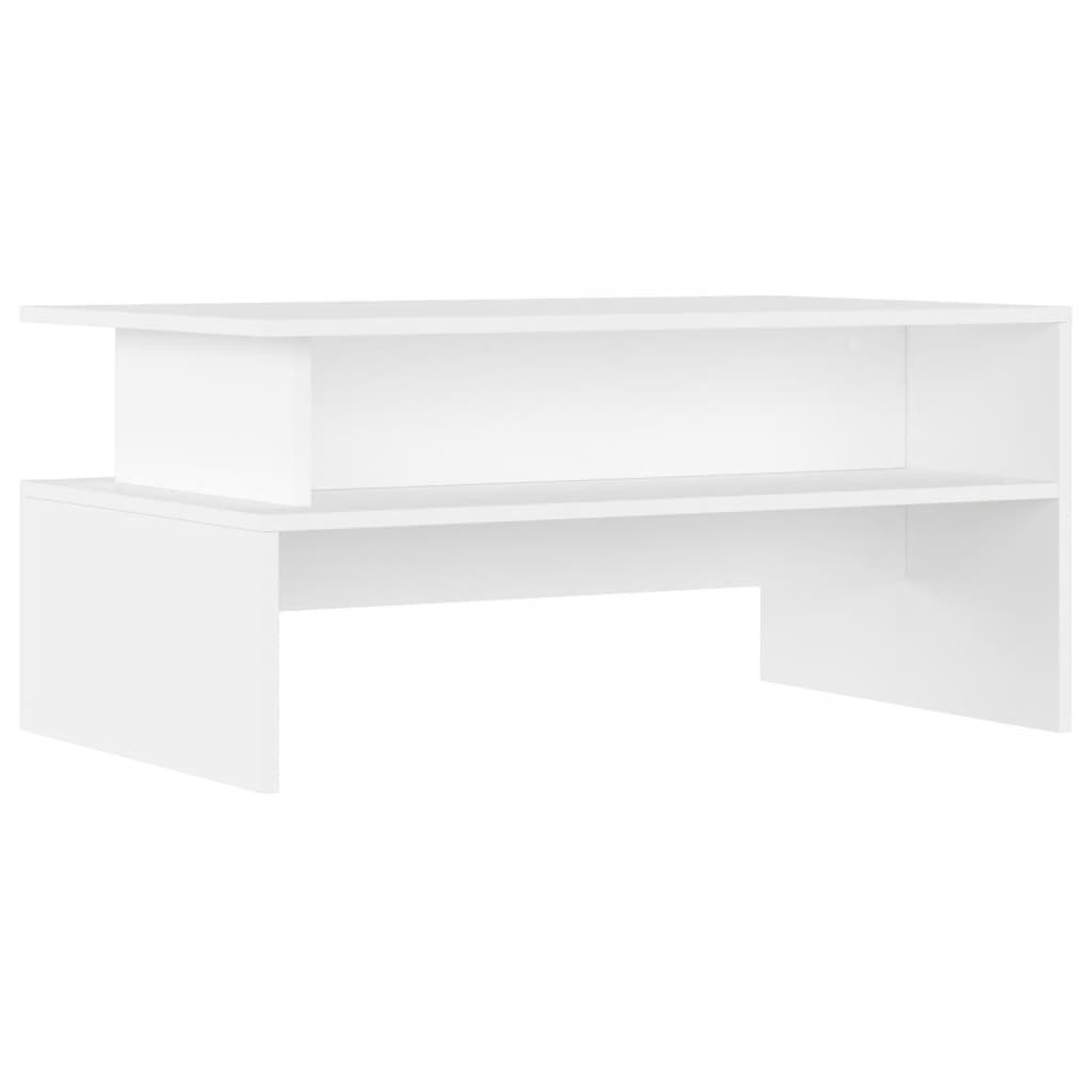 Tavolino da Salotto Bianco 90x55x42,5 cm in Legno Multistrato | homemem39