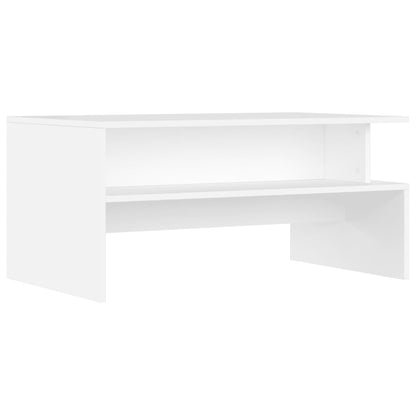 Tavolino da Salotto Bianco 90x55x42,5 cm in Legno Multistrato | homemem39