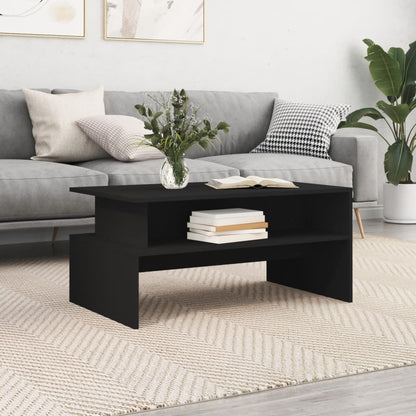 Tavolino da Salotto Nero 90x55x42,5 cm in Legno Multistrato | homemem39