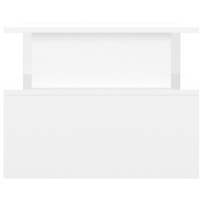 Tavolino Salotto Bianco Lucido 90x55x42,5 cm Legno Multistrato