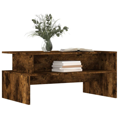 Tavolino da Salotto Rovere Fumo 90x55x42,5 cm Legno Multistrato