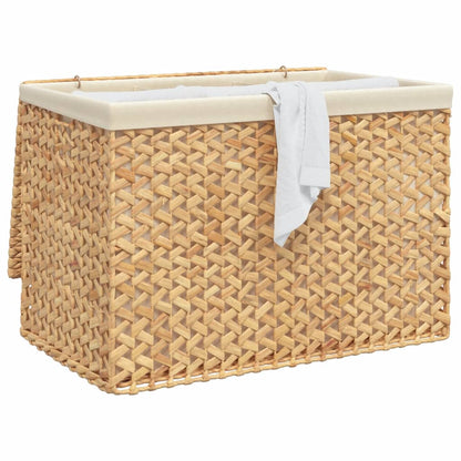 Cesto Portabiancheria a 3 Sezioni 75x42,5x52cm Giacinto d'Acqua | homemem39