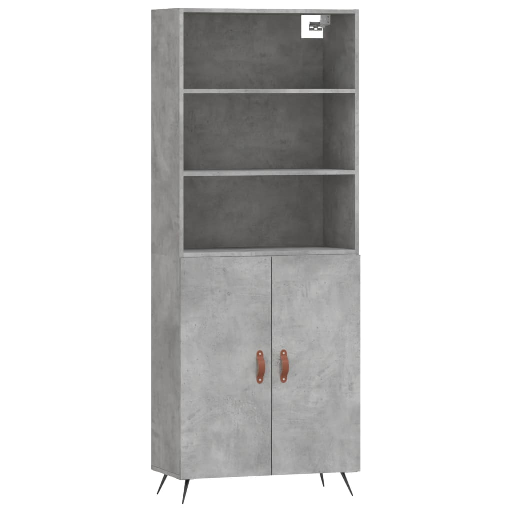 Credenza Grigio Cemento 69,5x34x180 cm in Legno Multistrato - homemem39