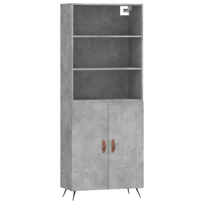 Credenza Grigio Cemento 69,5x34x180 cm in Legno Multistrato - homemem39