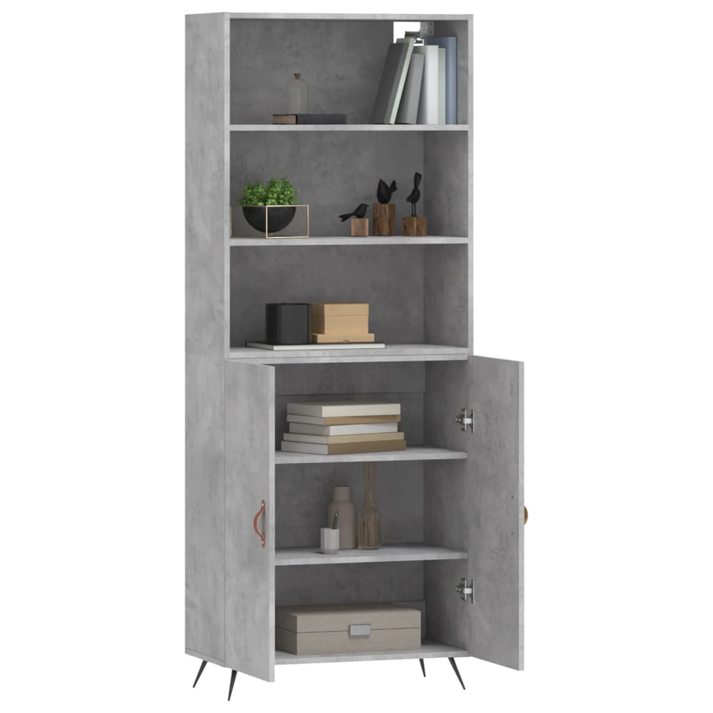 Credenza Grigio Cemento 69,5x34x180 cm in Legno Multistrato - homemem39