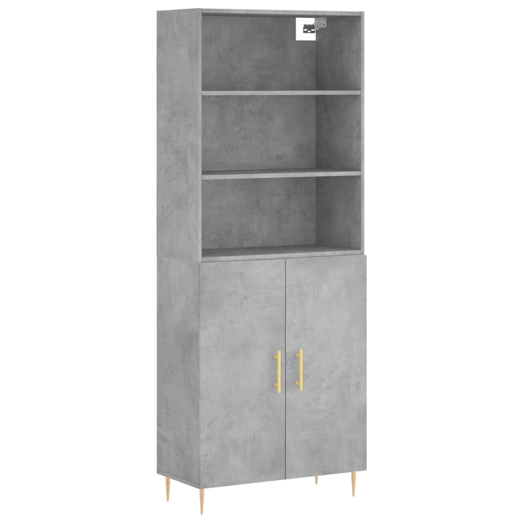 Credenza Grigio Cemento 69,5x34x180 cm in Legno Multistrato - homemem39