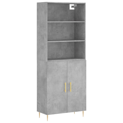 Credenza Grigio Cemento 69,5x34x180 cm in Legno Multistrato - homemem39