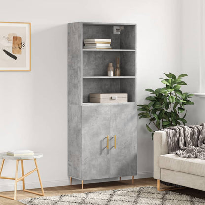 Credenza Grigio Cemento 69,5x34x180 cm in Legno Multistrato - homemem39
