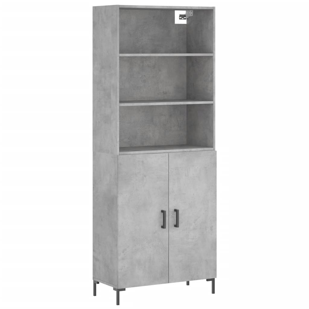 Credenza Grigio Cemento 69,5x34x180 cm in Legno Multistrato - homemem39