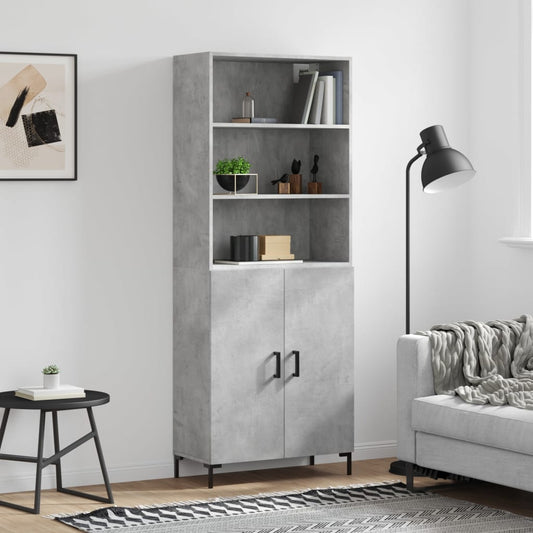 Credenza Grigio Cemento 69,5x34x180 cm in Legno Multistrato - homemem39