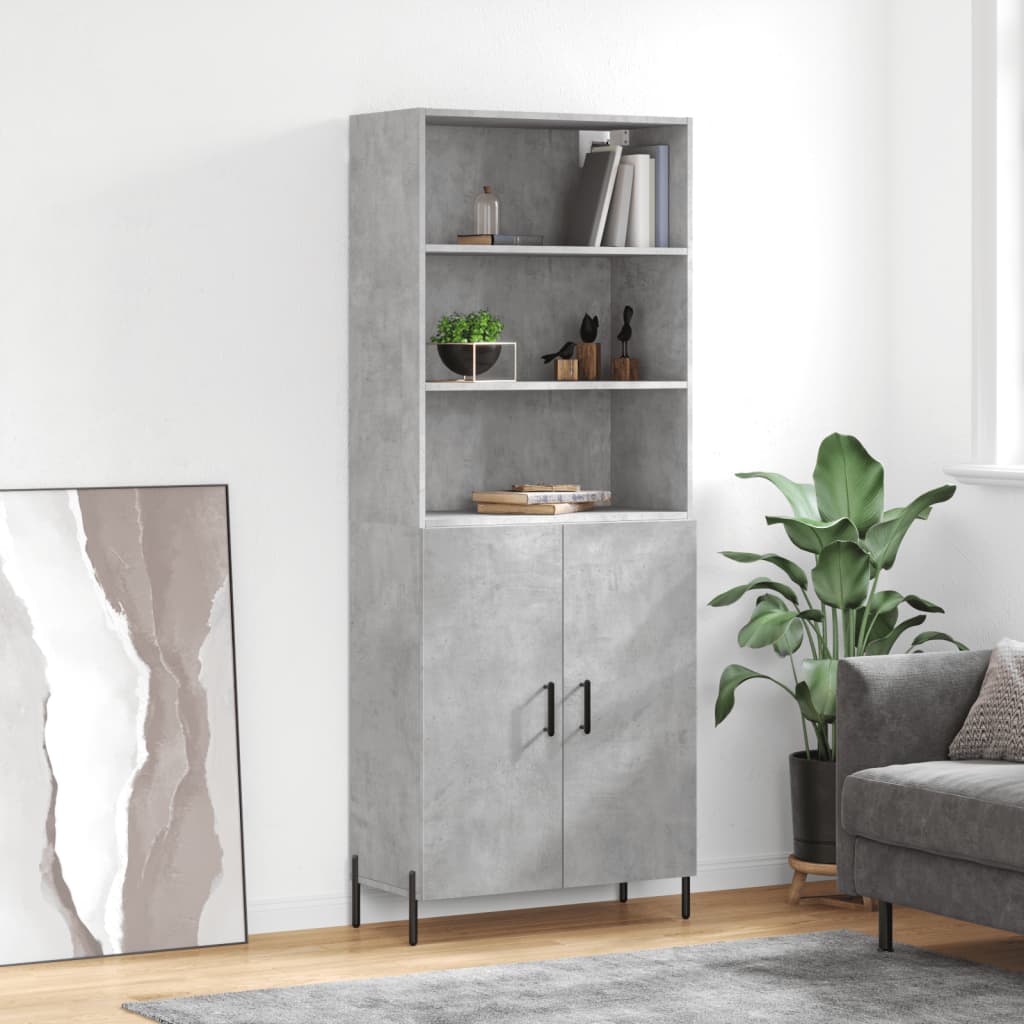 Credenza Grigio Cemento 69,5x34x180 cm in Legno Multistrato - homemem39