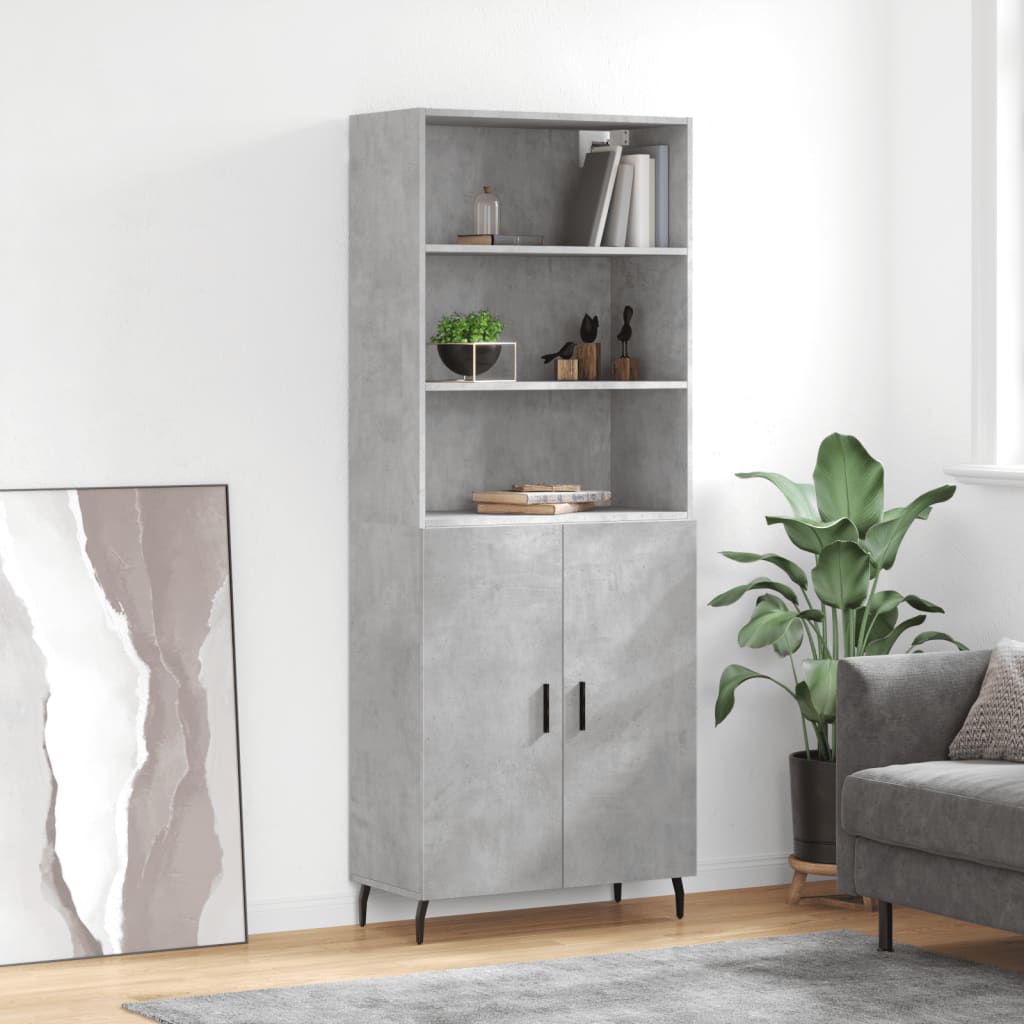 Credenza Grigio Cemento 69,5x34x180 cm in Legno Multistrato - homemem39