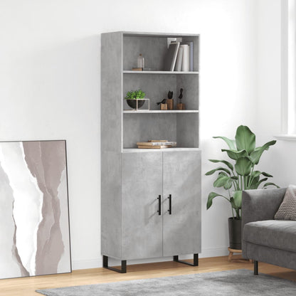 Credenza Grigio Cemento 69,5x34x180 cm in Legno Multistrato - homemem39