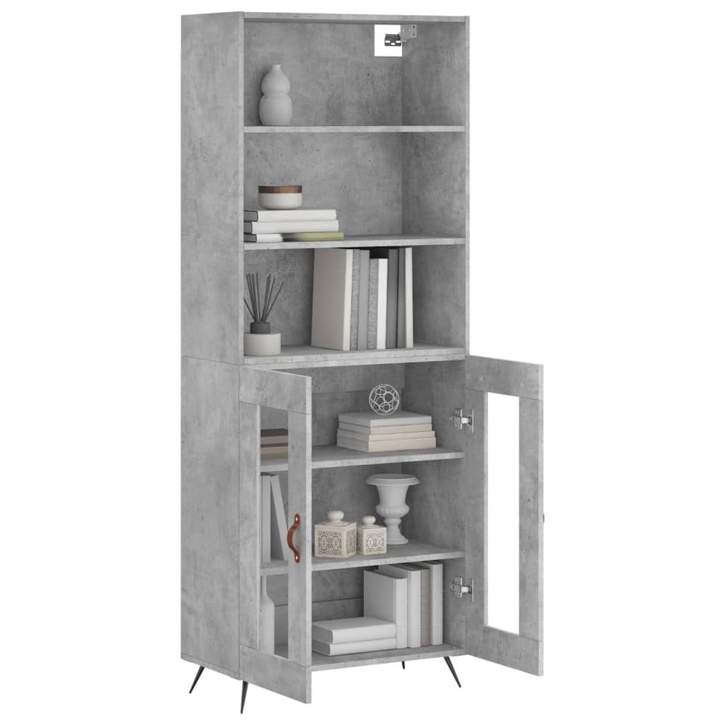 Credenza Grigio Cemento 69,5x34x180 cm in Legno Multistrato - homemem39