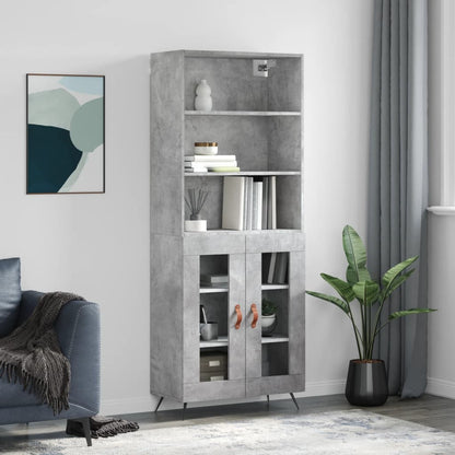 Credenza Grigio Cemento 69,5x34x180 cm in Legno Multistrato - homemem39