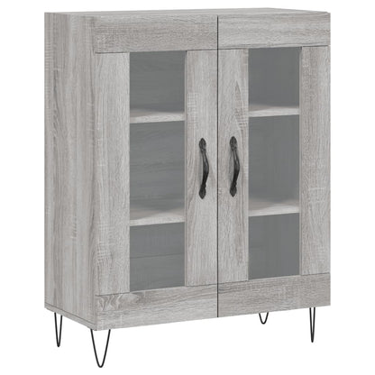 Credenza Grigio Sonoma 69,5x34x180 cm in Legno Multistrato