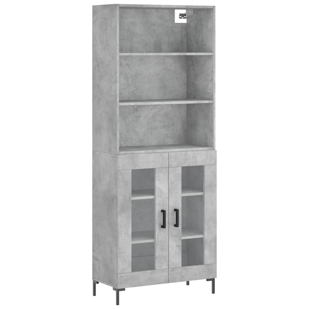 Credenza Grigio Cemento 69,5x34x180 cm in Legno Multistrato - homemem39