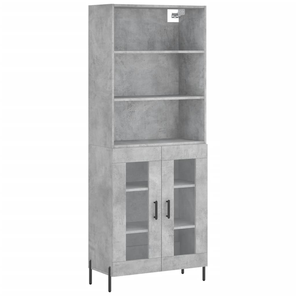 Credenza Grigio Cemento 69,5x34x180 cm in Legno Multistrato - homemem39