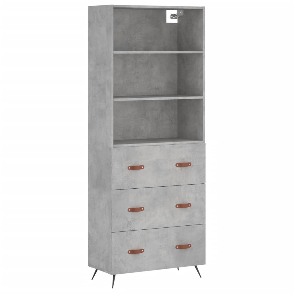 Credenza Grigio Cemento 69,5x34x180 cm in Legno Multistrato - homemem39
