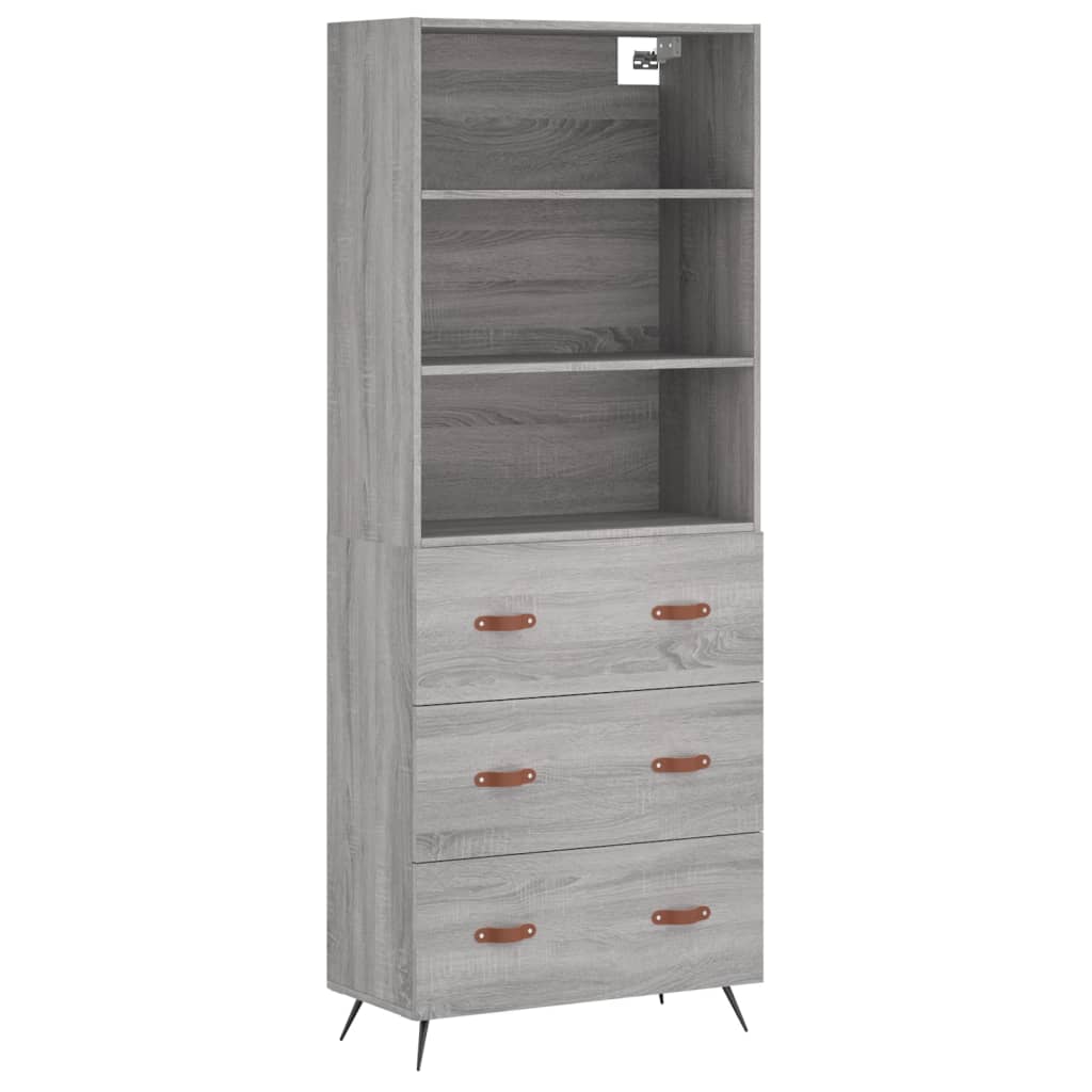 Credenza Grigio Sonoma 69,5x34x180 cm in Legno Multistrato - homemem39