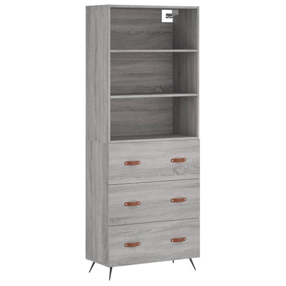 Credenza Grigio Sonoma 69,5x34x180 cm in Legno Multistrato - homemem39