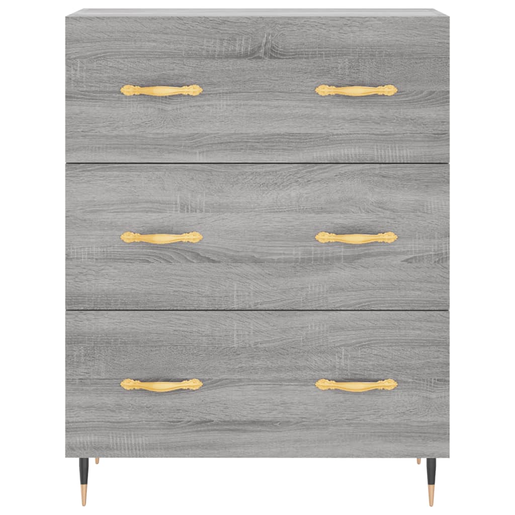 Credenza Grigio Sonoma 69,5x34x180 cm in Legno Multistrato