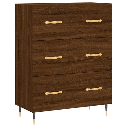 Brown Oak Sideboard 69.5x34x180 cm in Multilayer Wood