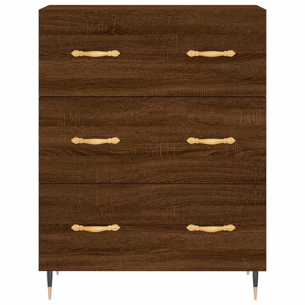 Brown Oak Sideboard 69.5x34x180 cm in Multilayer Wood