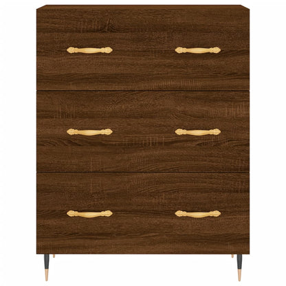 Credenza Rovere Marrone 69,5x34x180 cm in Legno Multistrato