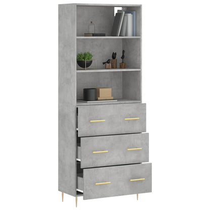 Credenza Grigio Cemento 69,5x34x180 cm in Legno Multistrato - homemem39