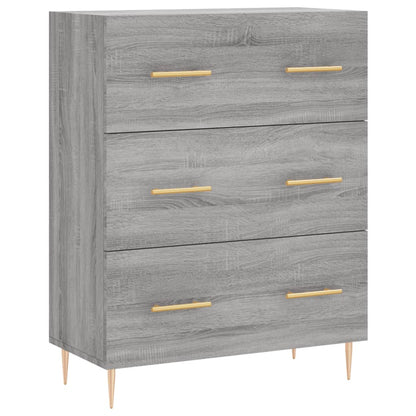 Credenza Grigio Sonoma 69,5x34x180 cm in Legno Multistrato