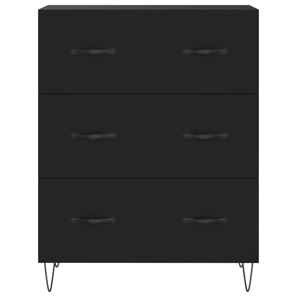 Credenza Nera 69,5x34x180 cm in Legno Multistrato - homemem39