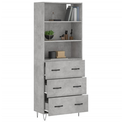 Credenza Grigio Cemento 69,5x34x180 cm in Legno Multistrato - homemem39