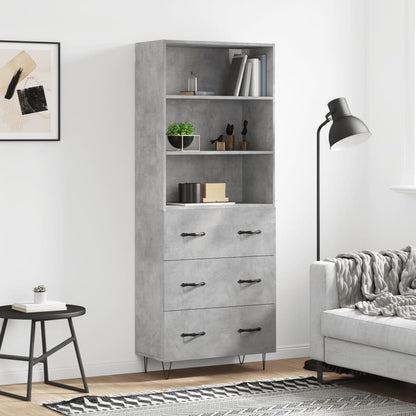 Credenza Grigio Cemento 69,5x34x180 cm in Legno Multistrato - homemem39