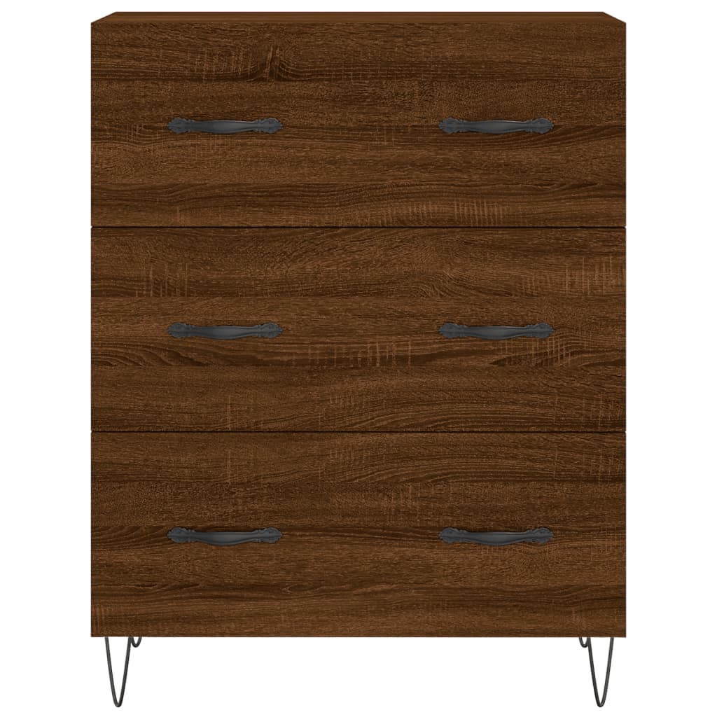 Credenza Rovere Marrone 69,5x34x180 cm in Legno Multistrato