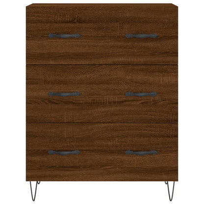 Credenza Rovere Marrone 69,5x34x180 cm in Legno Multistrato