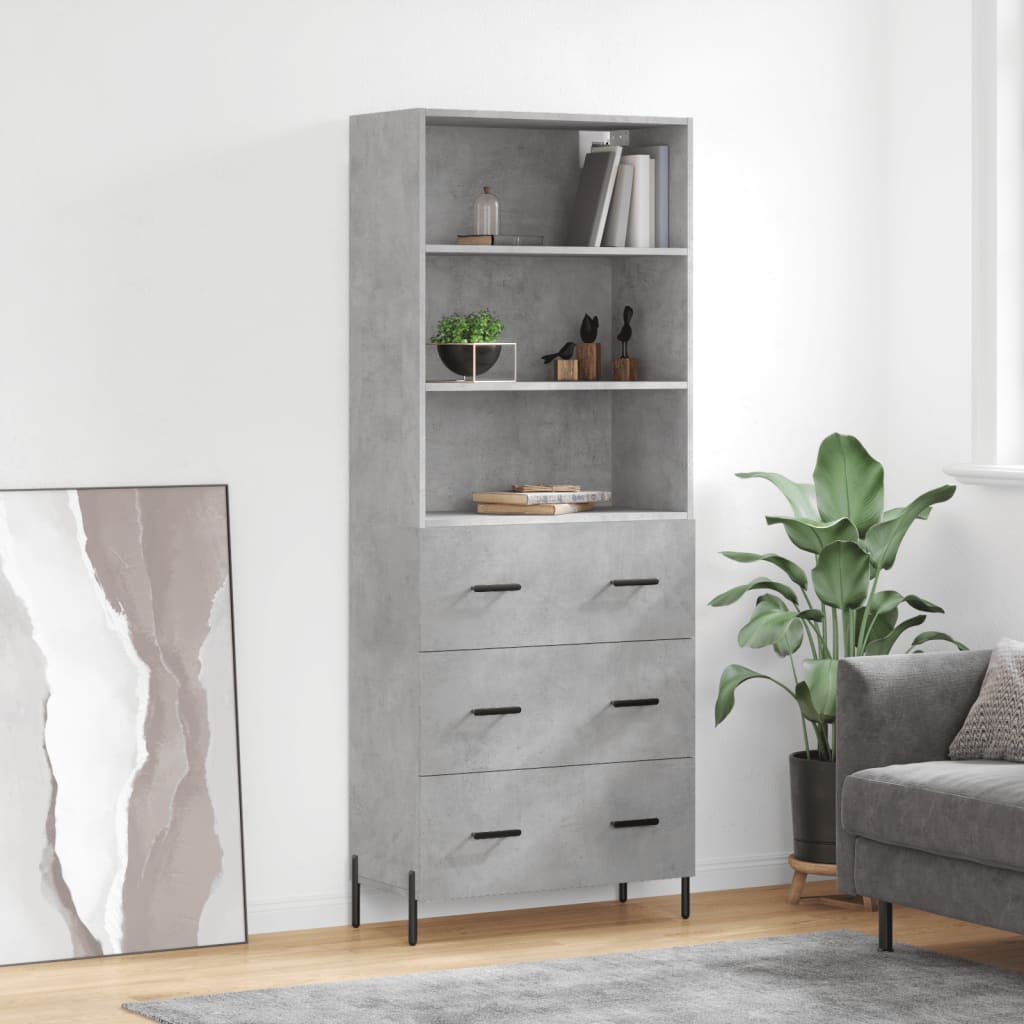 Credenza Grigio Cemento 69,5x34x180 cm in Legno Multistrato - homemem39