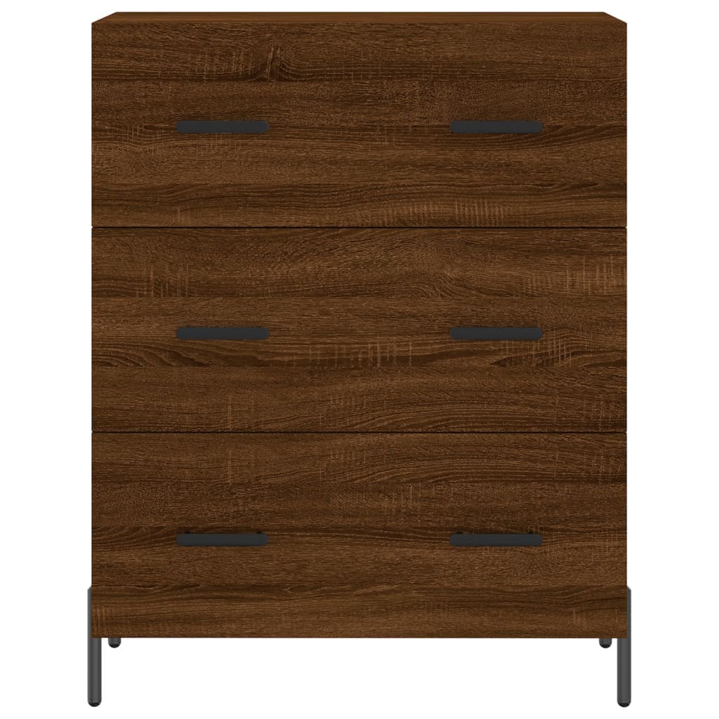 Credenza Rovere Marrone 69,5x34x180 cm in Legno Multistrato