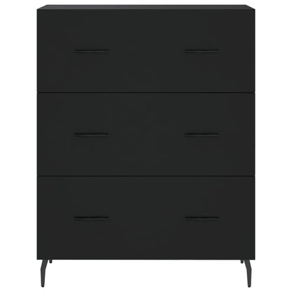 Credenza Nera 69,5x34x180 cm in Legno Multistrato