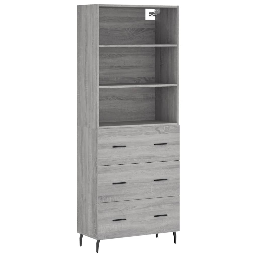 Credenza Grigio Sonoma 69,5x34x180 cm in Legno Multistrato - homemem39