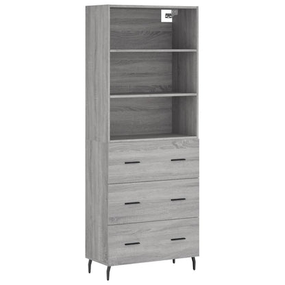 Credenza Grigio Sonoma 69,5x34x180 cm in Legno Multistrato - homemem39